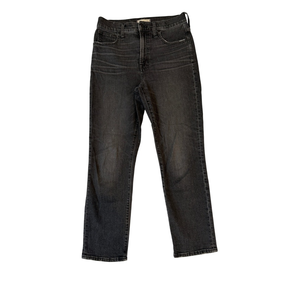 Madewell The Perfect Vintage Crop Jean Black High Rise Straight Leg Denim 28